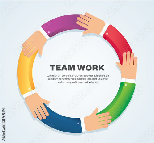 Raised hands. team work concept. background vector illustration eps10 