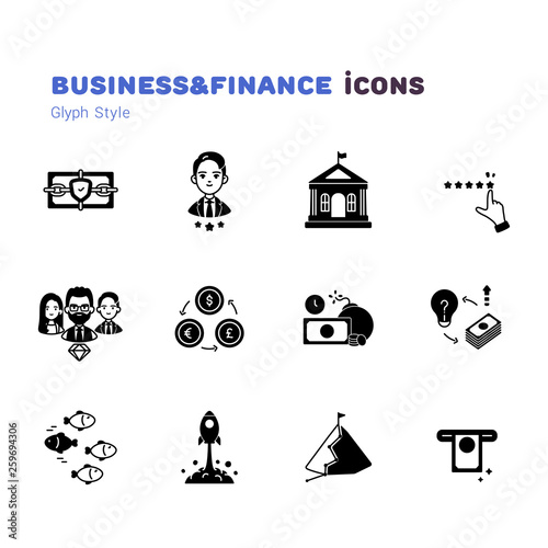 Business and Finance glyph icons