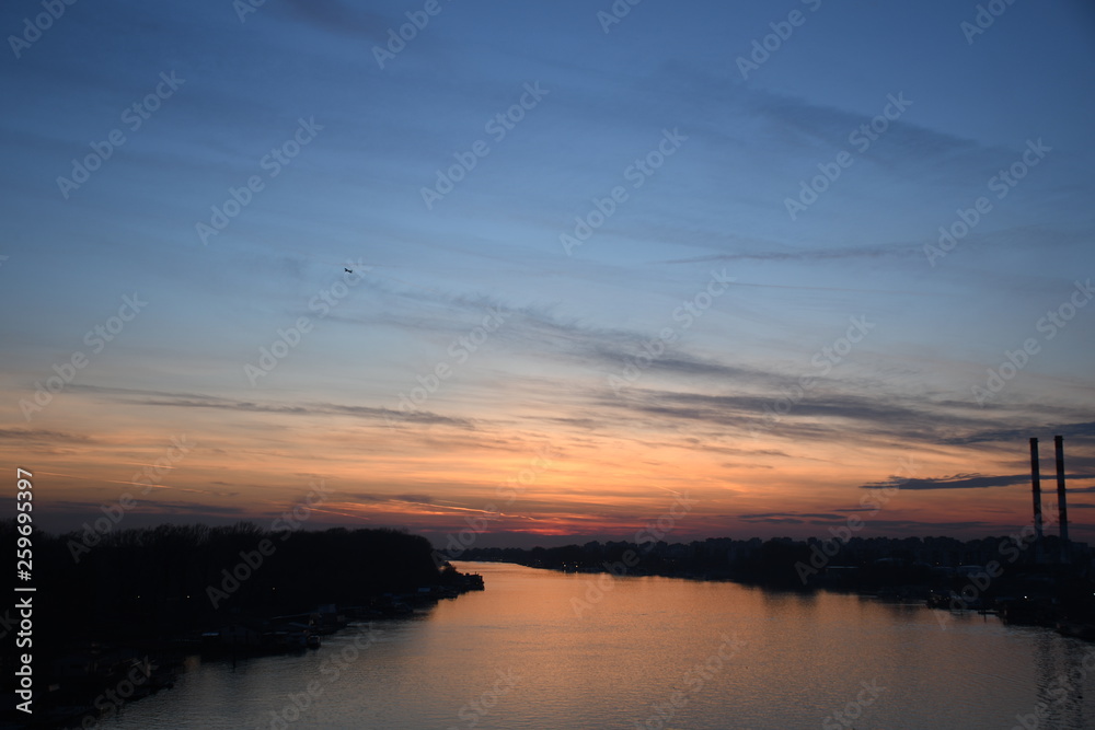 Sava river sunset