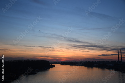 Sava river sunset