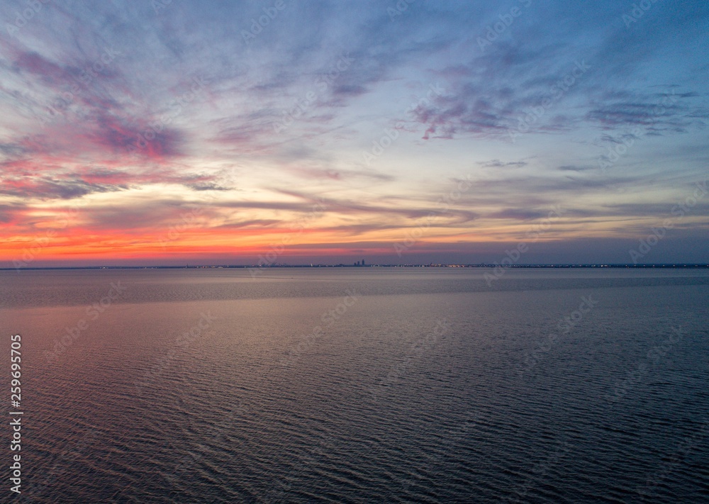 Sunset over Mobile Bay on the Alabama Gulf Coast 