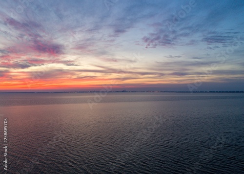 Sunset over Mobile Bay on the Alabama Gulf Coast 