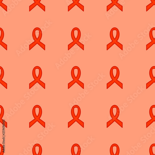Multiple sclerosis seamless pattern. MS awareness poster with an orange ribbon. Medical concept. Vector illustration.