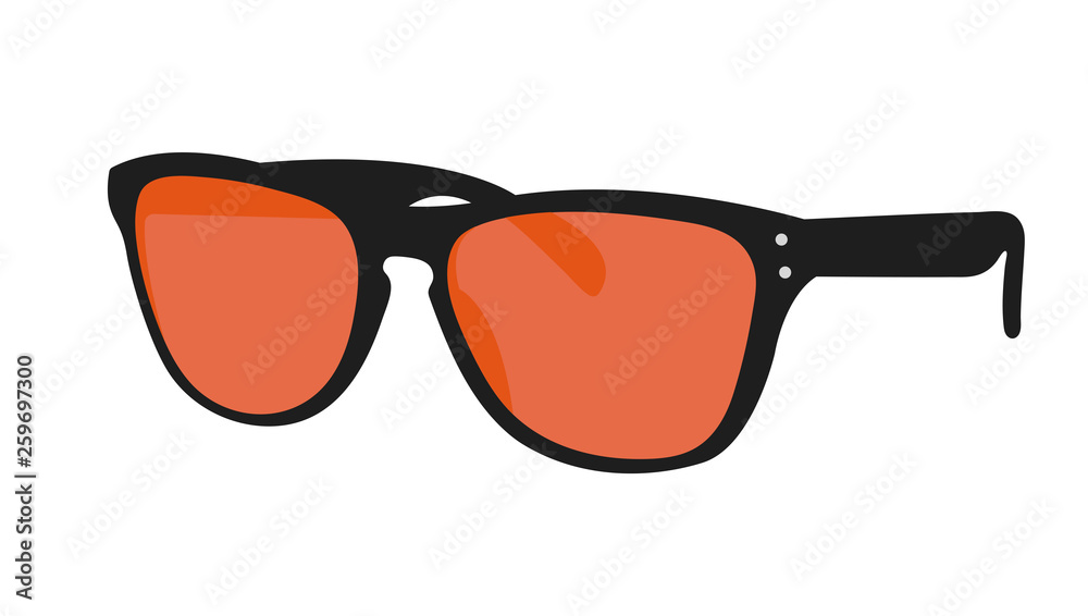 Fototapeta premium sunglasses side view on a white background