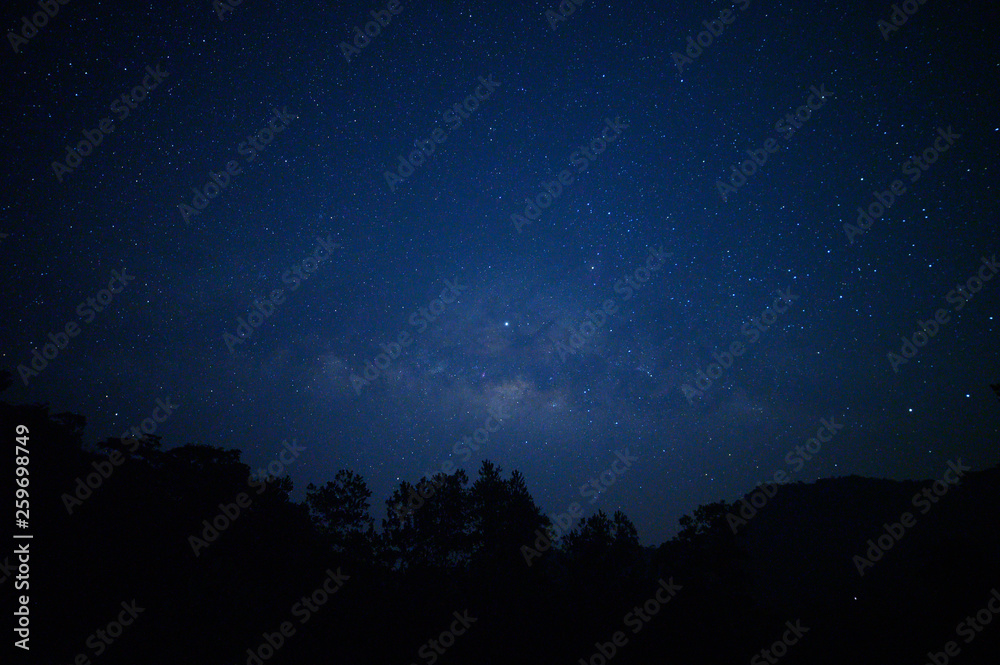 Beautiful Sky at night with stars background.