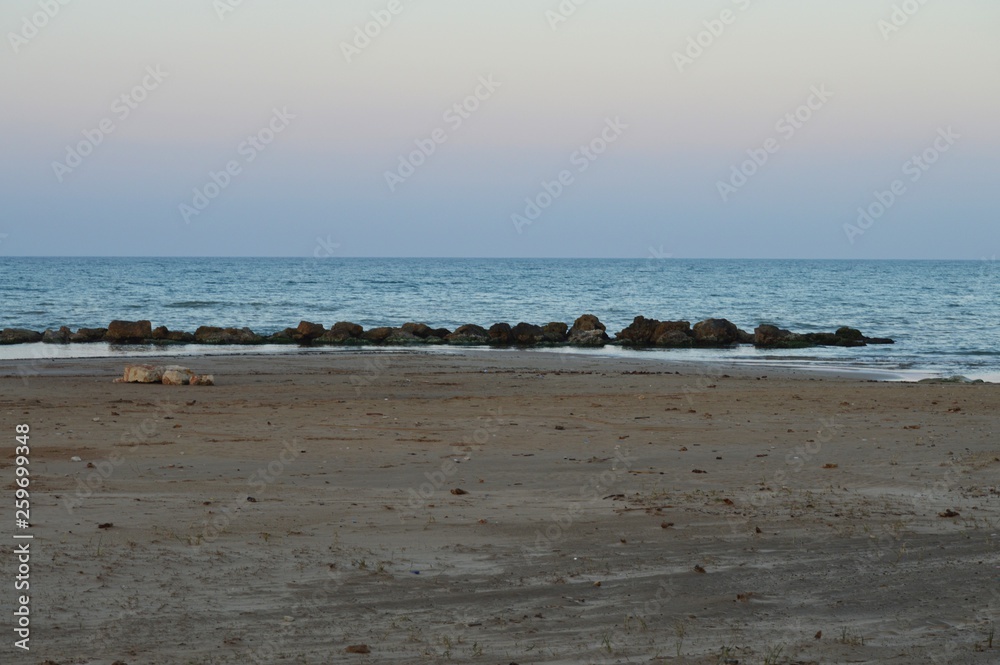 Beautiful Seascape during Sunrise, Mediterranean Sea, Donnalucata, Scicli, Ragusa, Sicily, Italy, Europe