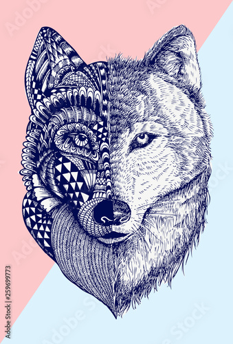 abstrakcyjna-ilustracja-wilka