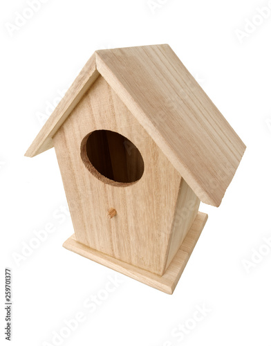 Wooden bird nesting box