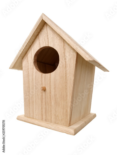 Wooden bird nesting box