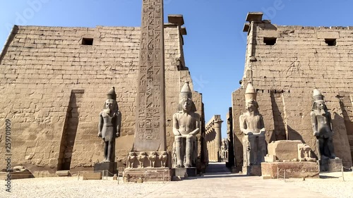Entrance to Luxor Temple, a large Ancient Egyptian temple complex located on the east bank of the Nile River in the city today known as Luxor (ancient Thebes)