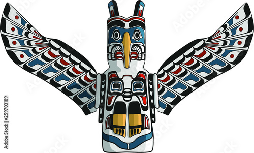 Obraz na płótnie Native american eagle totem vector