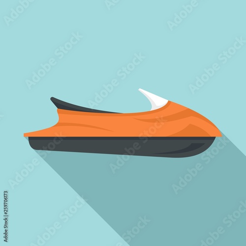 Ocean jet ski icon. Flat illustration of ocean jet ski vector icon for web design