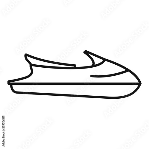 Ocean jet ski icon. Outline ocean jet ski vector icon for web design isolated on white background