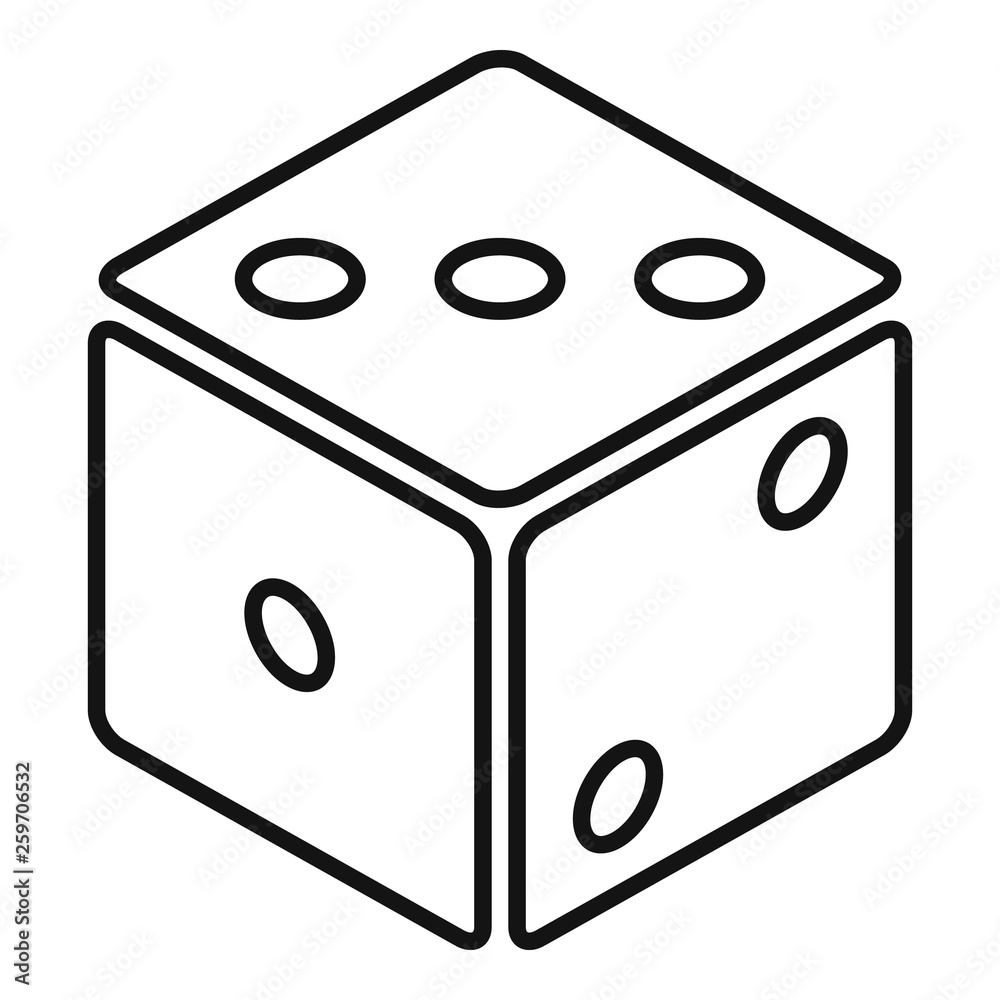 Small dice icon. Outline small dice vector icon for web design isolated on white background Small dice icon. Outline small dice vector icon for web design isolated on white background