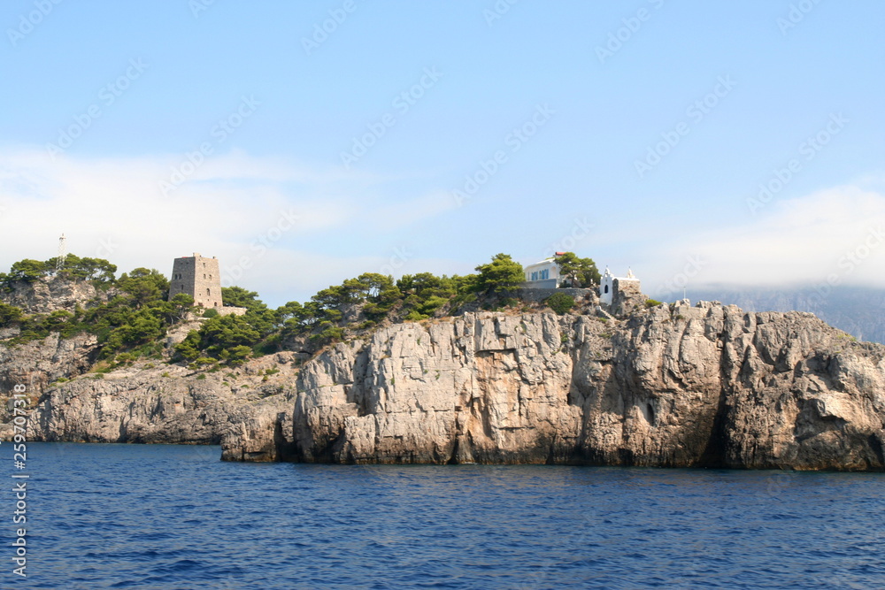 The Italian island of Gallo Lungo in the Bay of Salerno near the Amalfi coast.