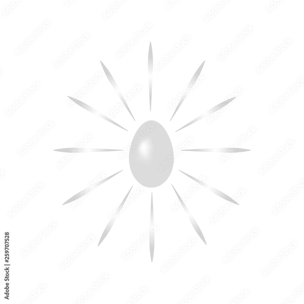 Easter gray egg. Holiday background. Modern stylish abstract background for greeting. Symbol love, life, spring. Template for prints, banner, card, label. Design element. Vector illustration.