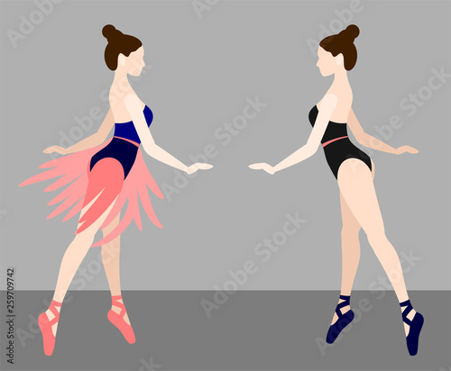 Ballerina in pointe shoes and tights