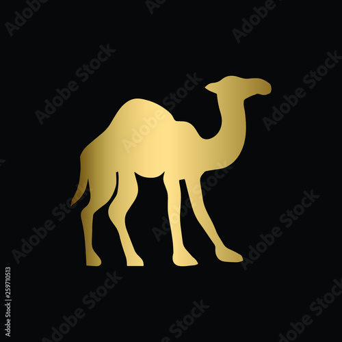 Minimal Gold Camel Logo Design in Vector Format   Camel Icon