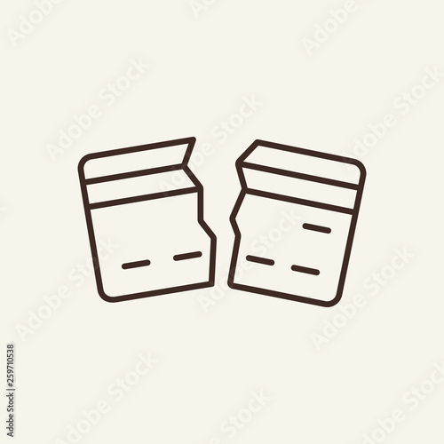 Broken credit card line icon