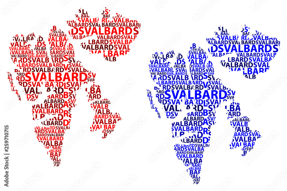 Sketch Svalbard letter text map, Svalbard (Kingdom of Norway, Norwegian  archipelago) - in the shape of the continent, Map Spitsbergen,  Nordaustlandet and Edgeoya - red and blue vector illustration Stock Vector  | Adobe Stock