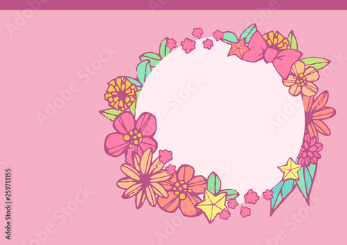 ポップな花柄のフレーム 手書きの素材 Stock Vector Adobe Stock ポップな花柄のフレーム 手書きの素材 Stock Vector Adobe Stock