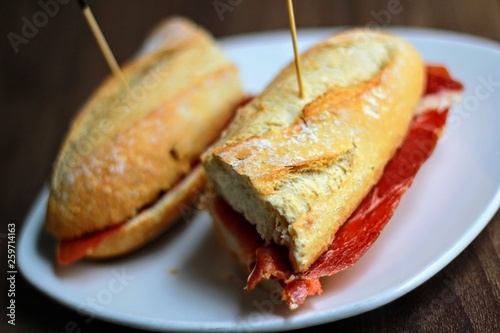 Bocadillos jamon serrano photo