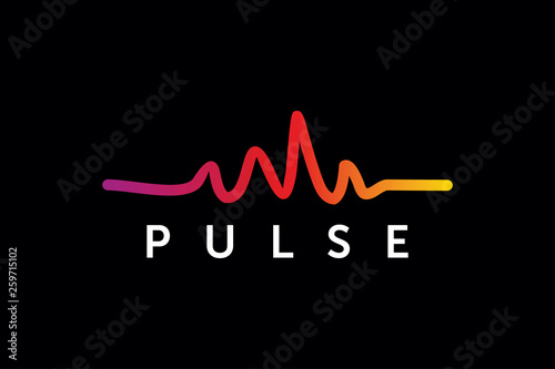 unique audio pulse or wave logo design element