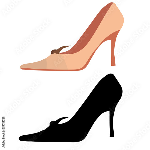  isolated shoes beige shoes with heels