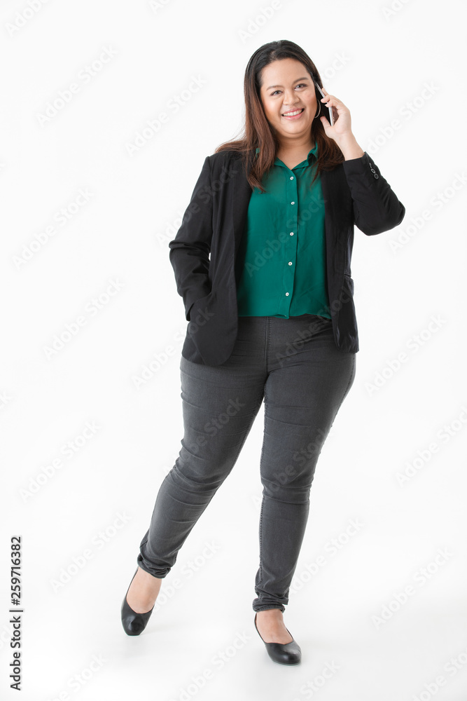 Plump lady in smart casual Plump lady in smart casual