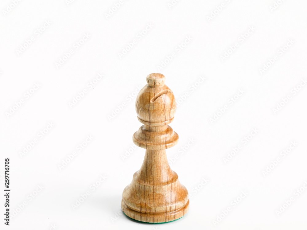 Figura de ajedrez sobre fondo blanco, alfil Figura de ajedrez sobre fondo blanco, alfil
