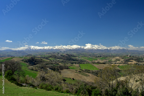 panorama of mountains,Italy,countryside,hill,landscape,sky,blue,cloud,view,spring,travel,tourism