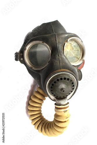 Vintage World War Gas Mask on White Background © squeebcreative