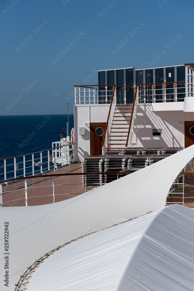 Fototapeta premium View of the deck of the cruise ship