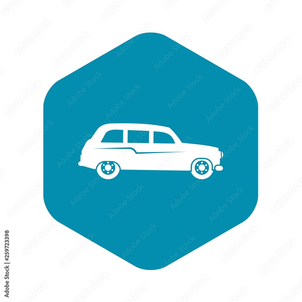 Retro car icon in simple style isolated on white background. Transport symbol