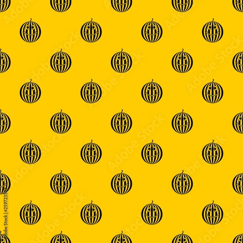 Ripe smiling watermelon pattern seamless vector repeat geometric yellow for any design