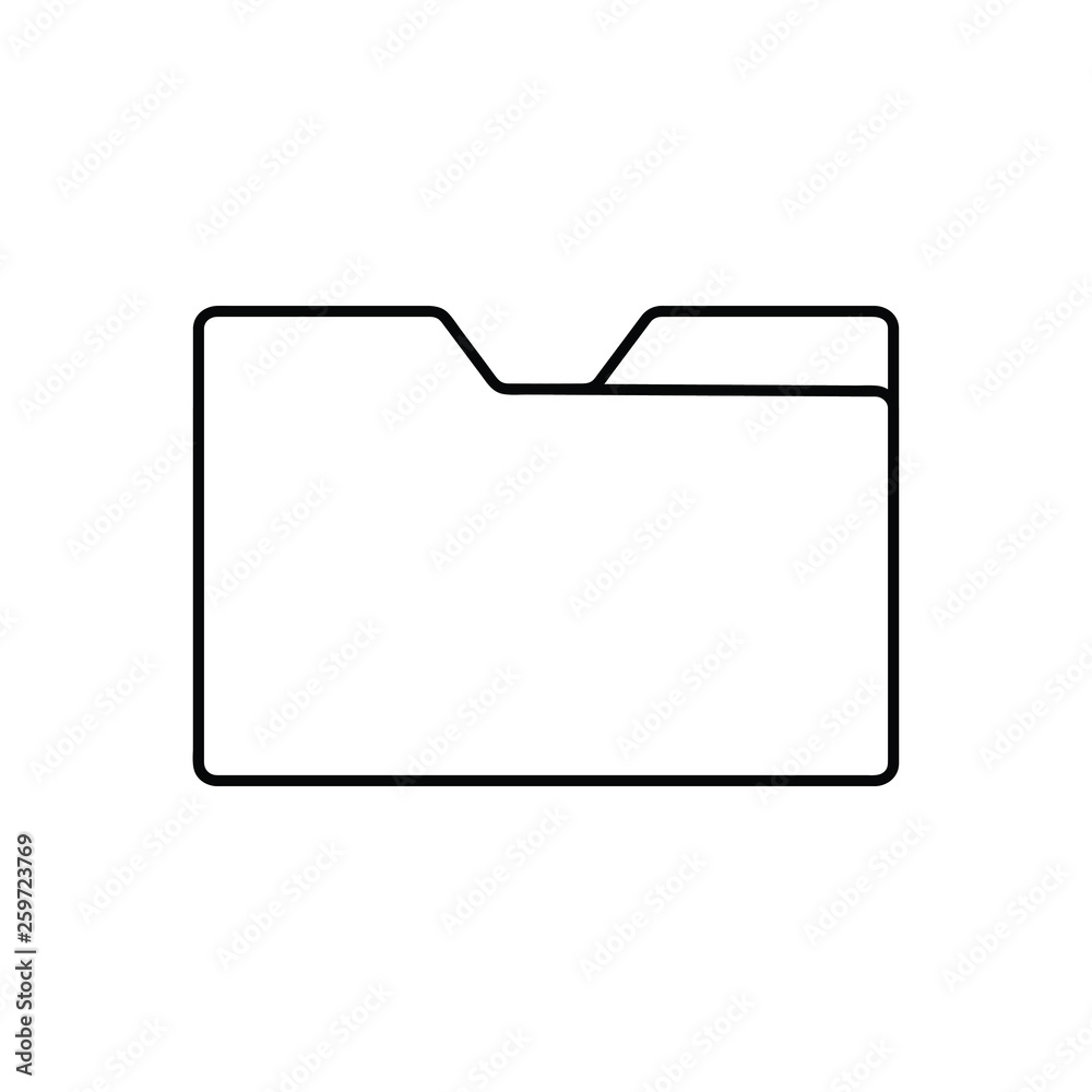 Folder outline icon. linear style sign for mobile concept and web design Folder outline icon. linear style sign for mobile concept and web design