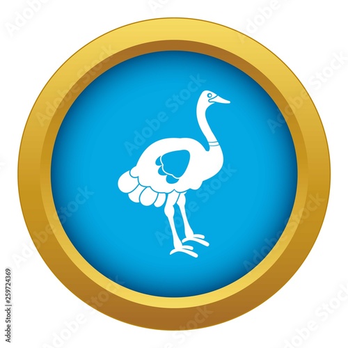 Ostrich icon blue vector isolated on white background for any design