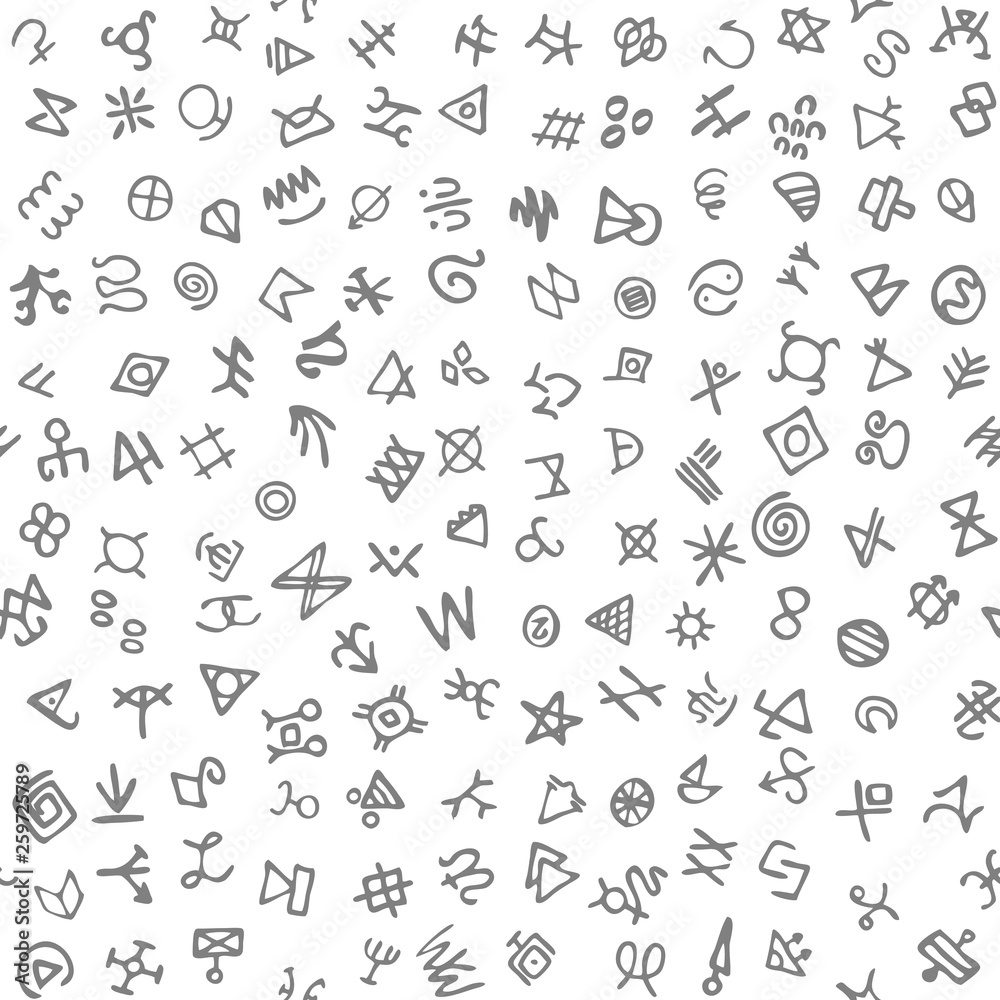 Monochrome geometric figures seamless pattern in modern hipster style