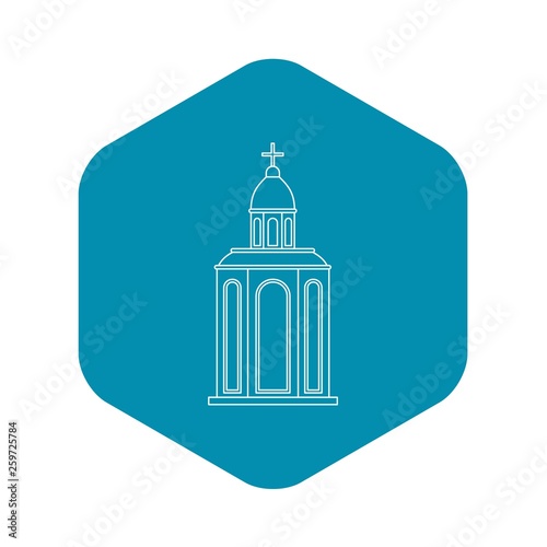 Church icon. Outline illustration of church vector icon for web