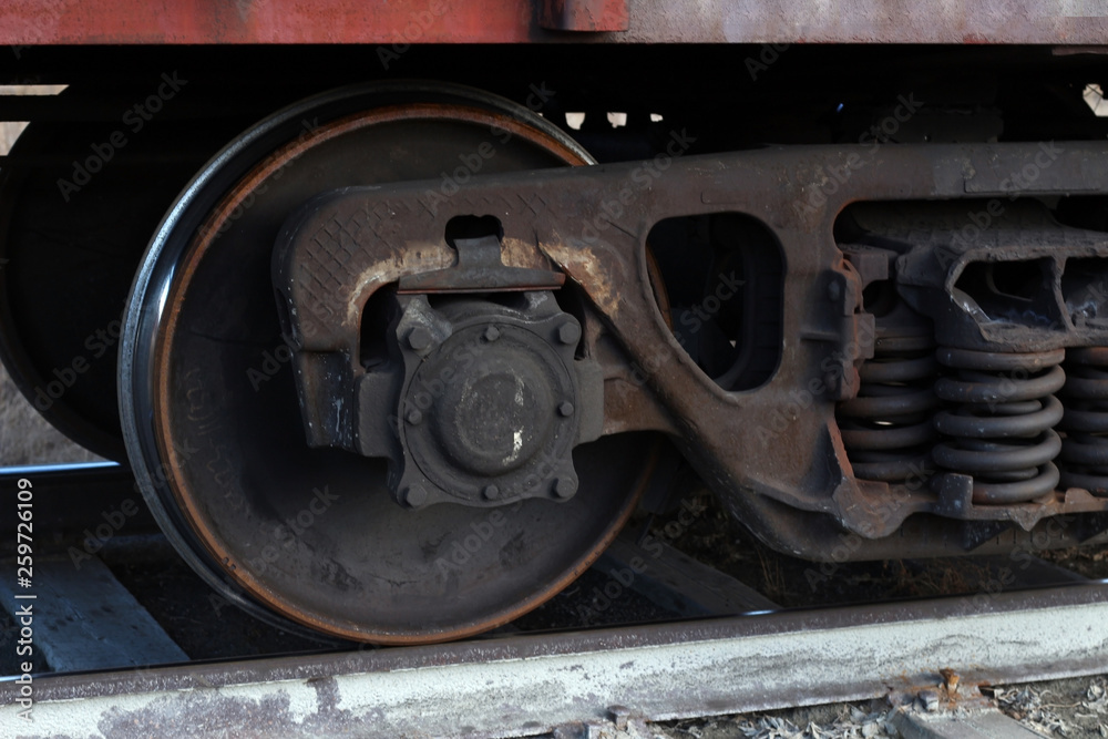 freight train wheels on rails
