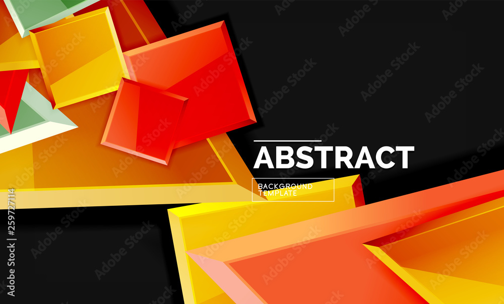 Squares and triangles geometrical background Squares and triangles geometrical background