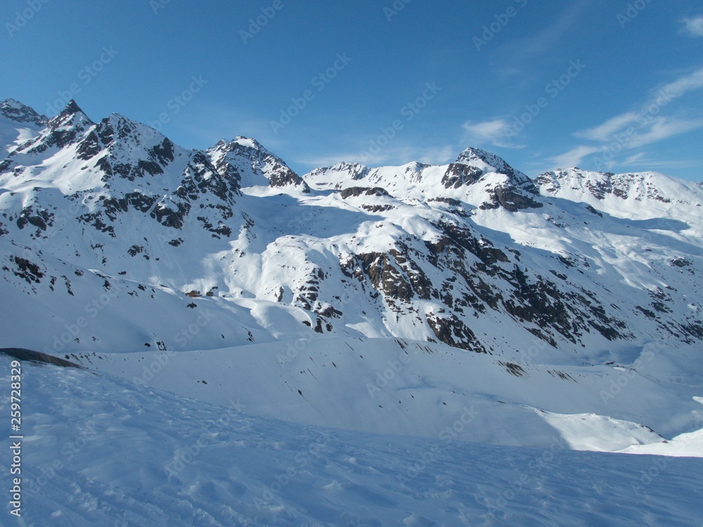 winter landscape for skitouring in otztal alps in austria winter landscape for skitouring in otztal alps in austria