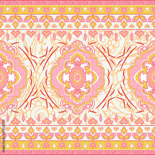 Indian pattern. Ethnic Mandala ornament. Can be used for textile. Gypsy style
