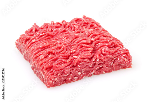 Fresh raw beef minced meat isolated on white background