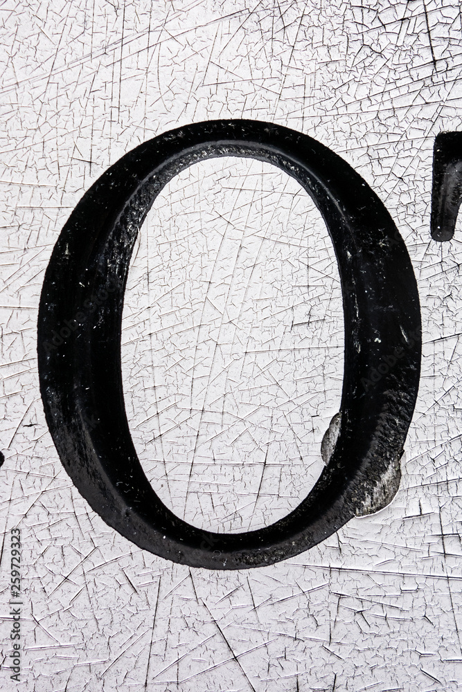 Written Wording in Distressed State Typography Found Number Zero Written Wording in Distressed State Typography Found Number Zero
