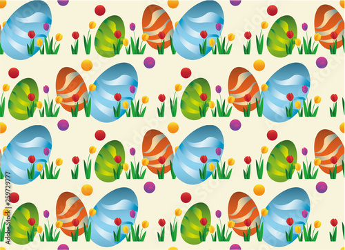 Vector seamless simple pattern with ornamental eggs. Easter holiday for printing on fabric, paper for scrapbooking, gift wrap and wallpapers.