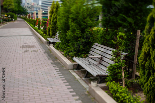 ミニチュア風に撮影した公園のベンチ © sigmaphoto