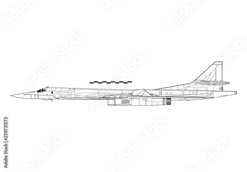 Tupolev Tu-160 Blackjack. Outline drawing