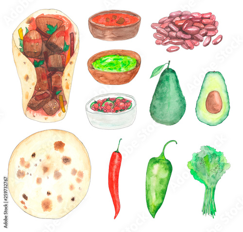 Mexican food set 8