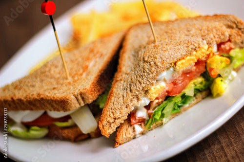 Billede på lærred Sandwich vegetal vegano